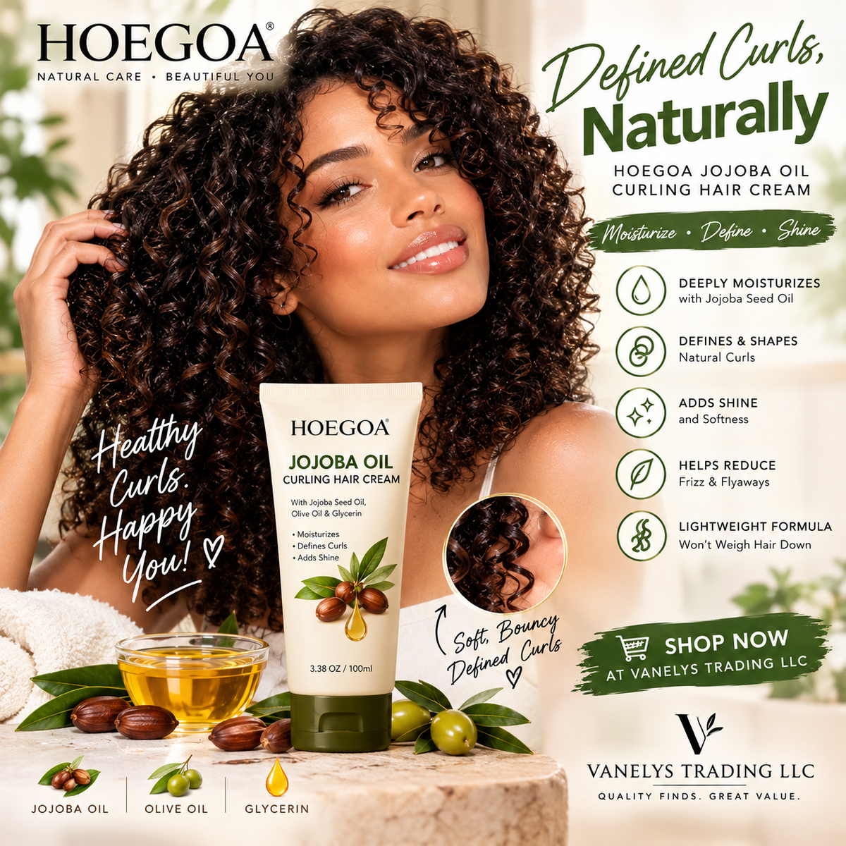 Jojoba Oil Curling Hair Qualitative Cream