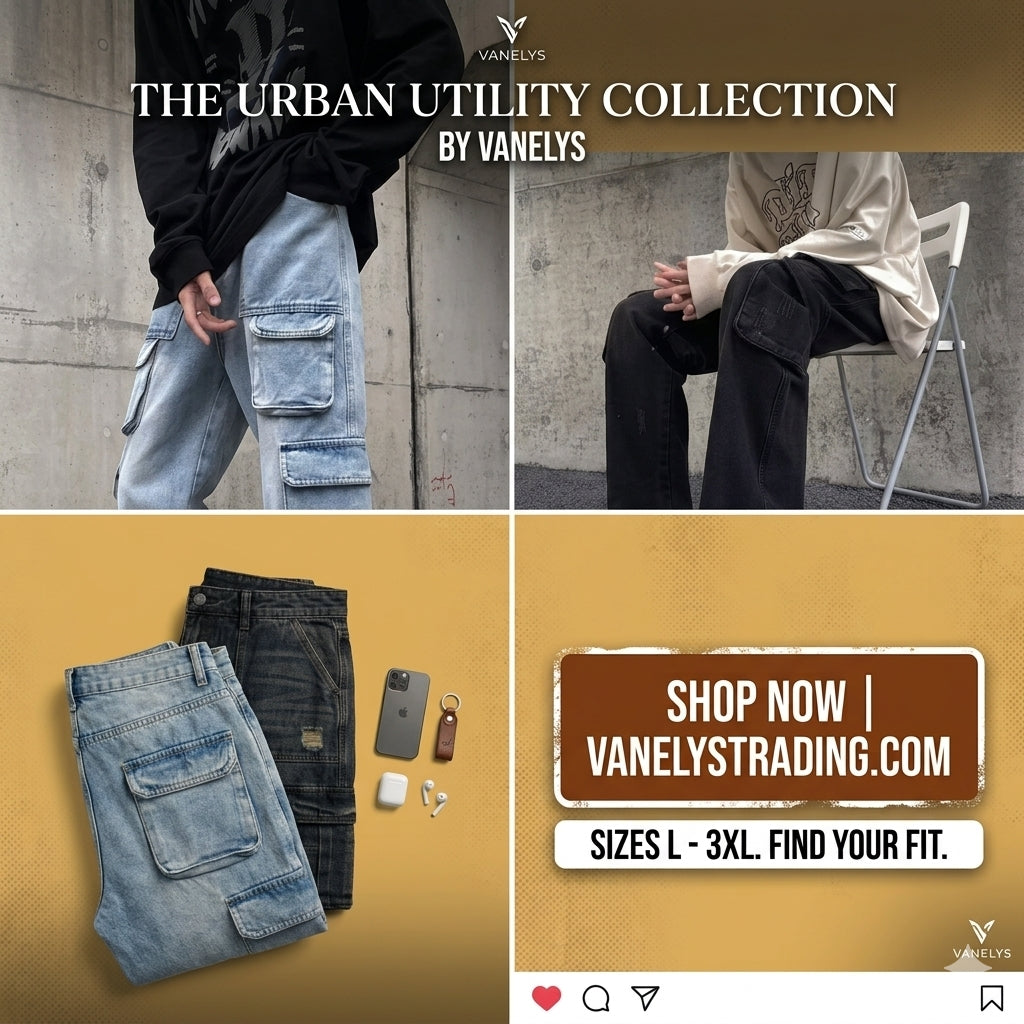 Men's Distressed Cargo Jeans